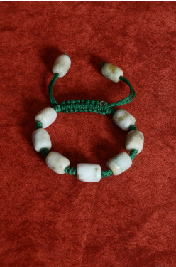 Verstelbare armband met jade kralen
