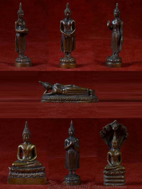 Set van 7 dagboeddha's brons