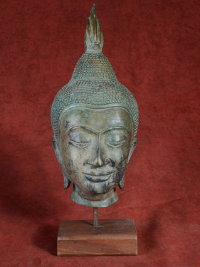 Boeddha hoofd Ayutthaya brons