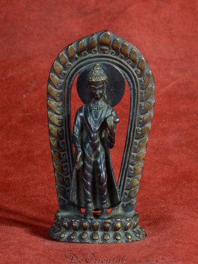 Zeldzaam bronzen Boeddha uit nepal