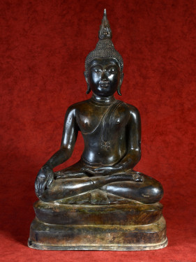 Zittende bronzen Boeddha Sukhothai-stijl 