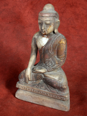 Albasten Boeddhabeeld Bhumisparsha – sobere afwerking