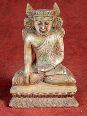 Albasten Boeddha met troondecoratie – Birma
