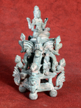 Zeldzaam bronzen cosmetica houder voor "Bindi"