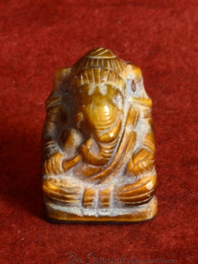 Ganesha miniatuur handgesneden versteend hout Thailand