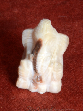 Ganesha miniatuur handgesneden versteend hout Thailand