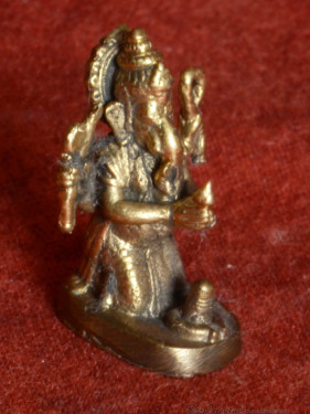 Miniatuur Ganesha Messing Goudkleurig