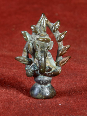 Ganesha miniatuur ca. 60 jaar oud brons India