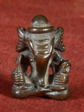 Miniatuur Ganesha – Zuid-Indiase stijl in brons