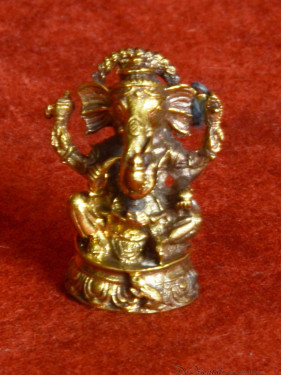 Miniatuur Ganesha Messing Goudkleurig