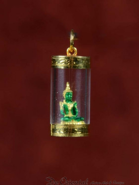 Emerald Boeddha in koker 18K goud