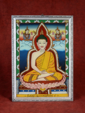 Reverse glass schilderij Donderdag Boeddha meditatiehouding