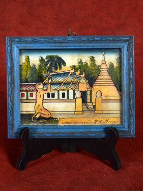 Reverse glas schilderij Thaise dierenriem Aap handgeschilderd