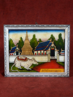 Reverse glas schilderij Thaise dierenriem Rat handgeschilderd