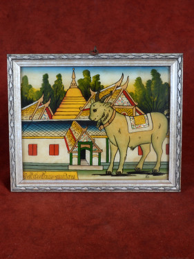 Reverse glas schilderij Thaise dierenriem Geit handgeschilderd