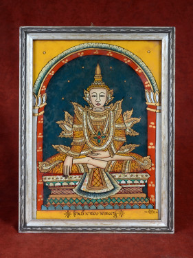 Konings Boeddha schilderij reverse glass kunst