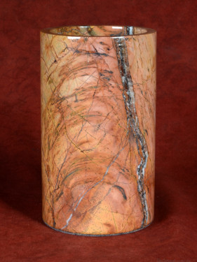 Cilindervormige vaas van gepolijst marmer