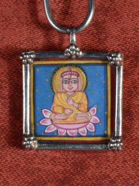 Zilveren lijstje met tekening van Boeddha