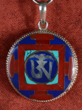 Mandala Hanger Zilver Met Jaspis Lapis Turkoois