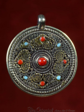 Brons deels verzilverde hanger Chakra