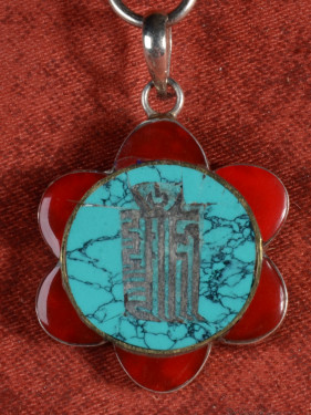 Tibetaanse Tweezijdige Hanger Boeddha en Mantra