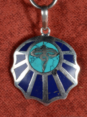 925 zilveren hanger met ogen van Boeddha en inleg