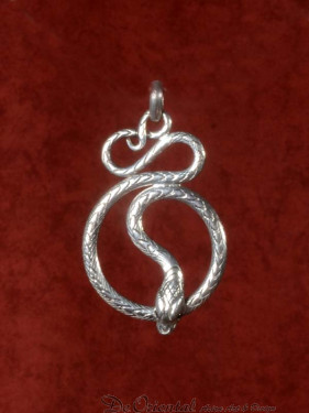 Serpent / Slang hanger zilver met Chakra