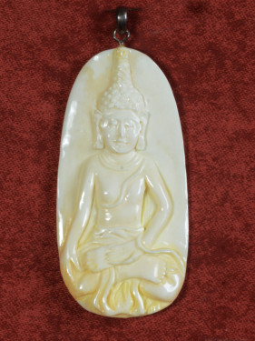 Gesneden Boeddha hanger van been