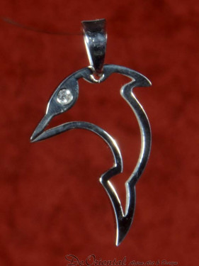Decoratieve dolfijn hanger van edelstaal
