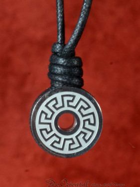 Meander hanger van edelstaal met koord