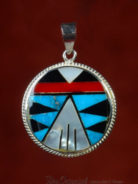 Fantasie hanger met indianen symbol zilver