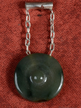Jade "Gong" Hanger met  Zilveren Ketting