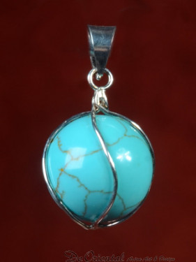Maan hanger van turkoois en zilver
