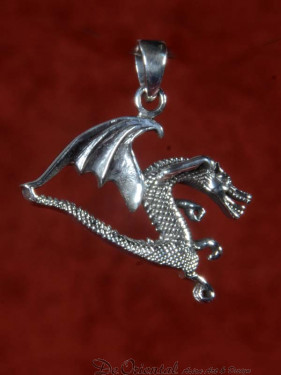 Decoratieve hanger van vliegende draak zilver