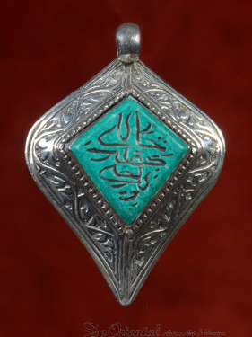 Hanger zilver met donkere turkoois