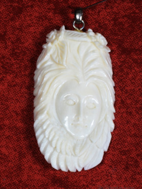 Hanger gepolijst been handgesneden elven gezicht Indonesië