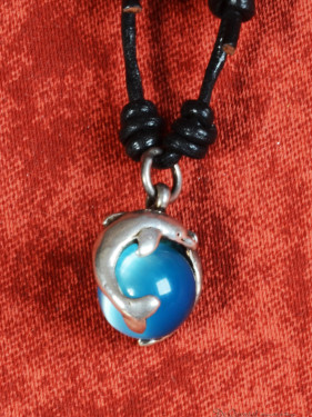 Hanger zilver 925 met hawk’s eye steen en dolfijn ontwerp