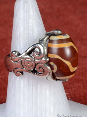 Ring met draaibare Dzi kraal