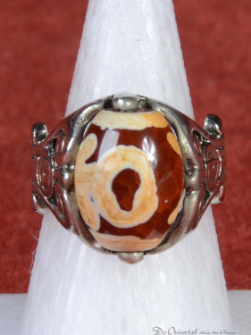 Ring met draaibare Dzi kraal
