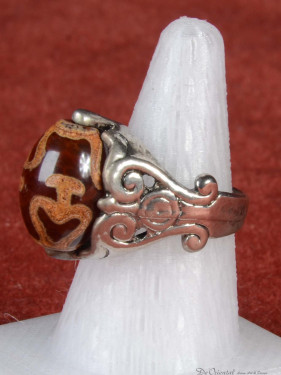 Ring met draaibare Dzi kraal