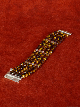 Armband Tijgeroog met zilveren sluiting