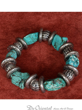 Armband met turquoise natuurstenen