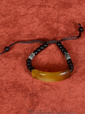 Armband met kralen en bruine agaatsteen