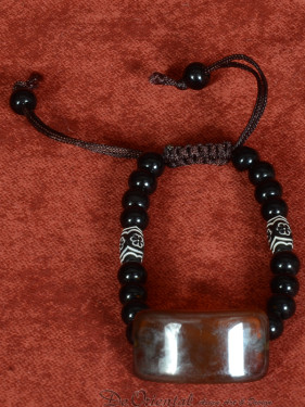 armband met kralen en bruine agaatsteen