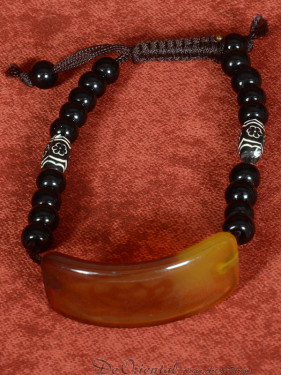 armband met kralen en bruine agaatsteen