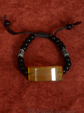 armband met kralen en bruine agaatsteen
