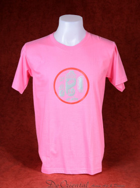 T-Shirt met afbeelding van Ganesha en Om - donker roze