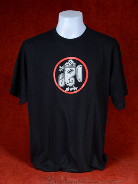 T-Shirt met afbeelding van Ganesha en Om - zwart