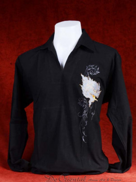 Linnen tropenshirt met Thaise Drakenkop (Naga)