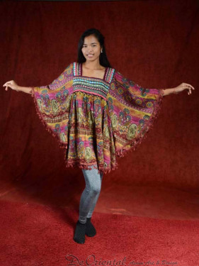 Bohemian Tuniek met Paisleyprint en Borduursels XL - 3XL